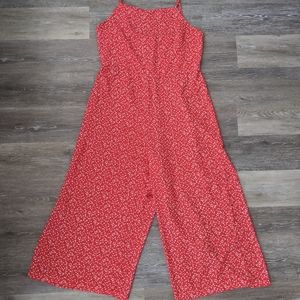 Red floral jumpsuit